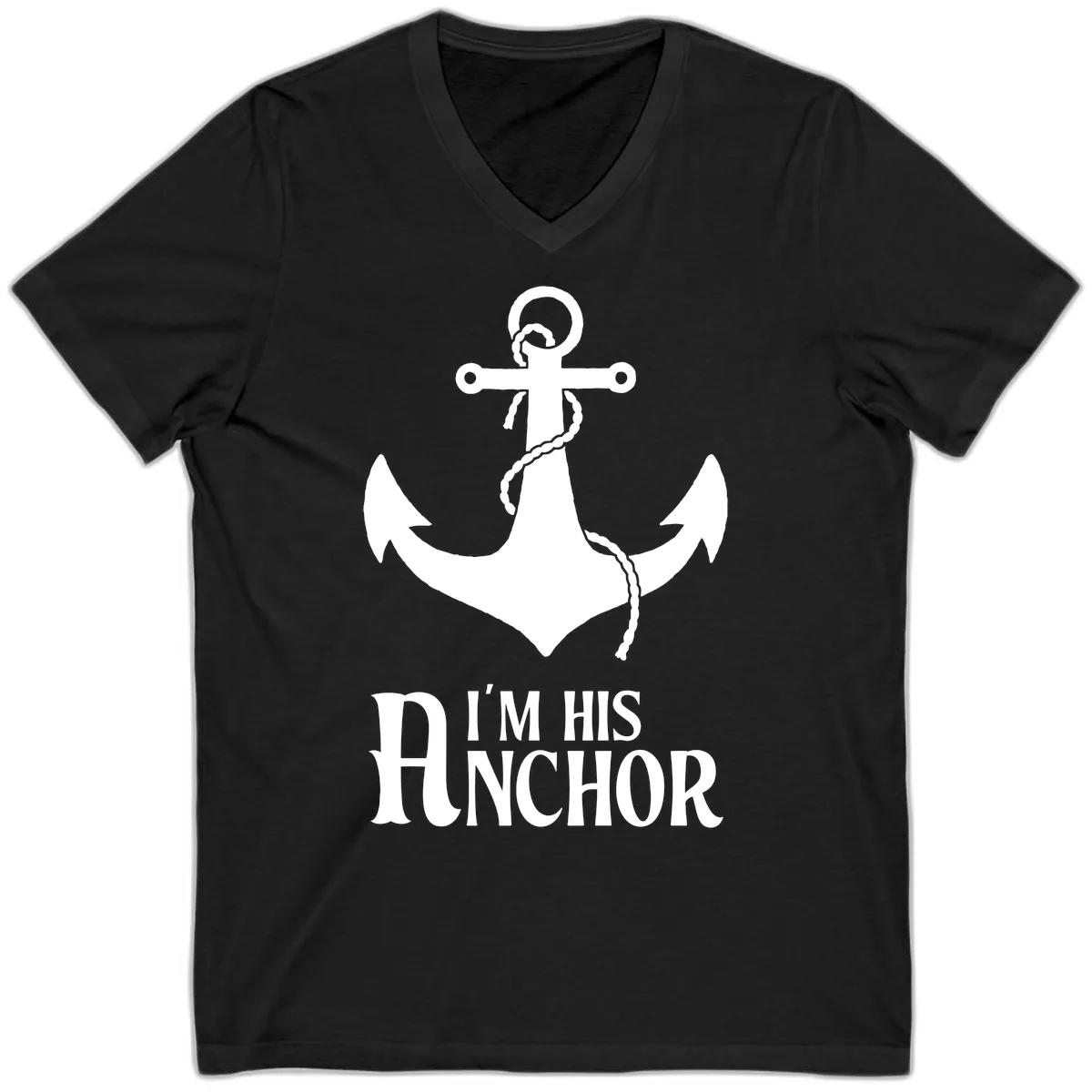 I'm His Anchor V-Neck in Black