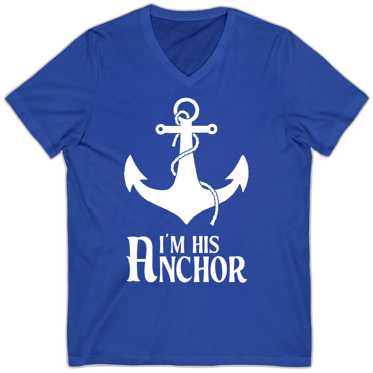 I'm His Anchor V-Neck in True Royal