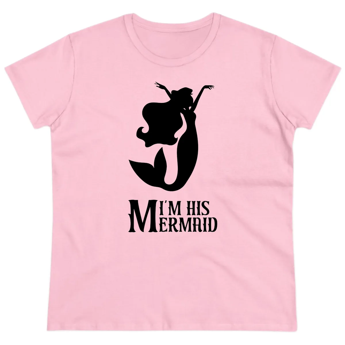 I'm His Mermaid Ladies Tee in Light Pink