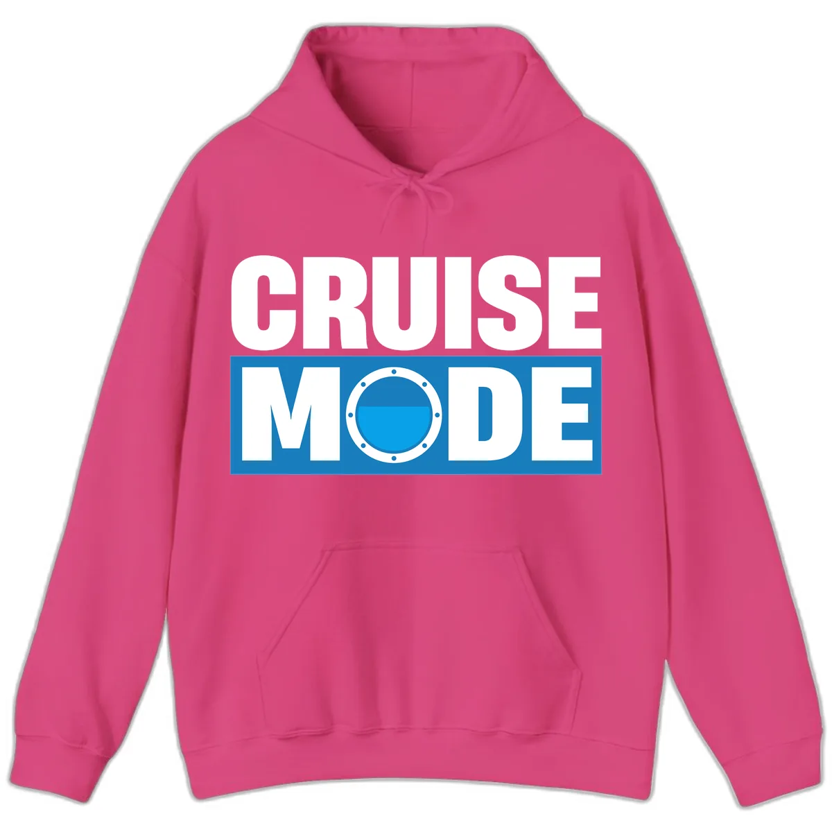 Cruise Mode Porthole Hoodie in Heliconia
