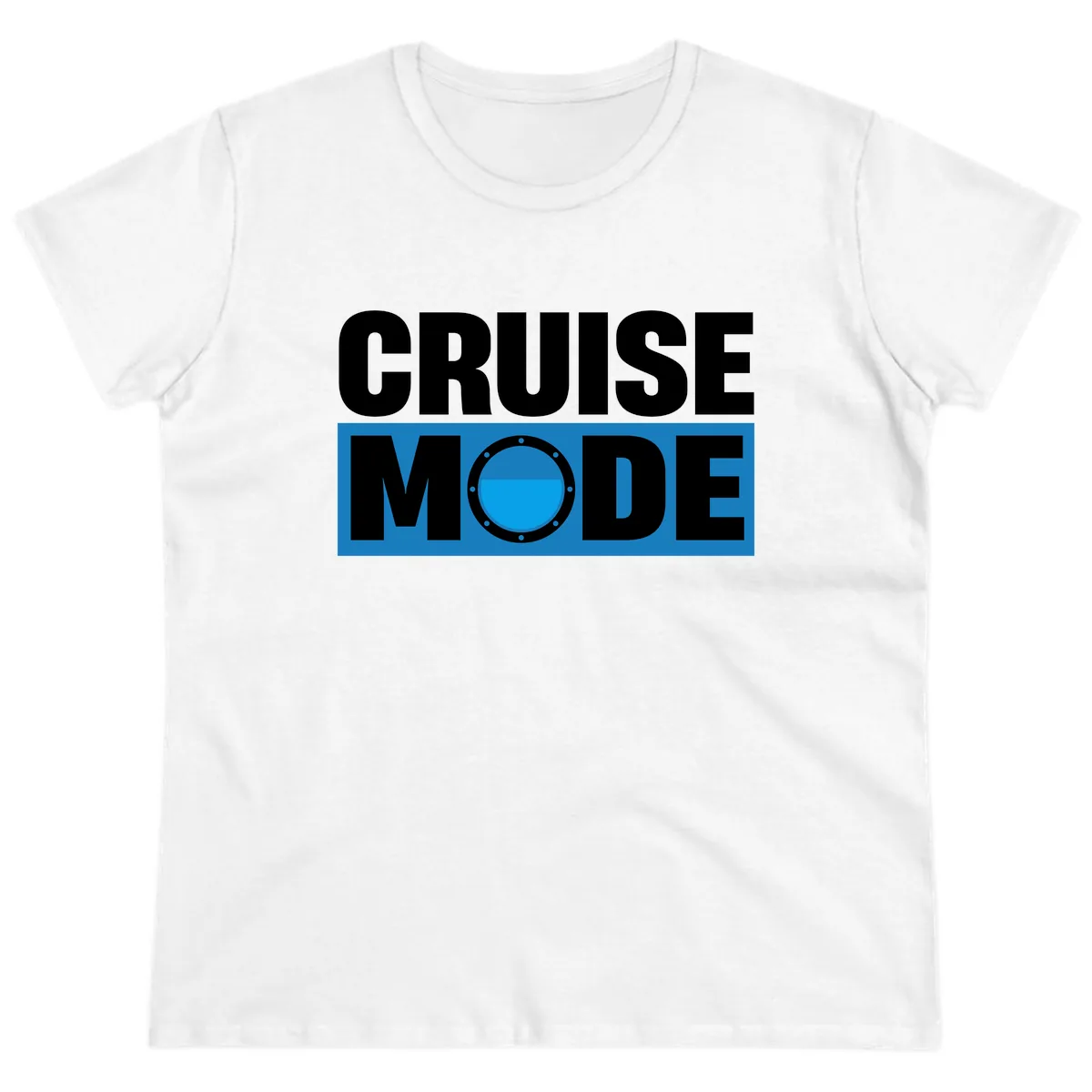 Cruise Mode Porthole Ladies Tee in White