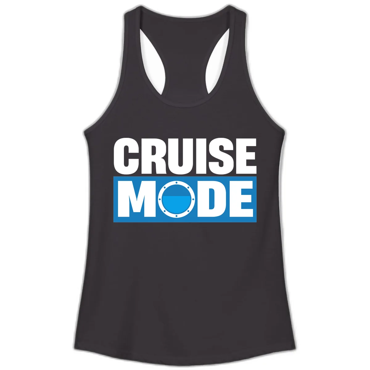 Cruise Mode Porthole Ladies Tank in Black