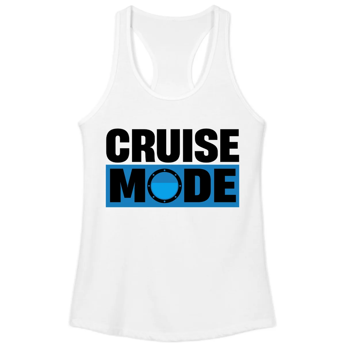 Cruise Mode Porthole Ladies Tank in White