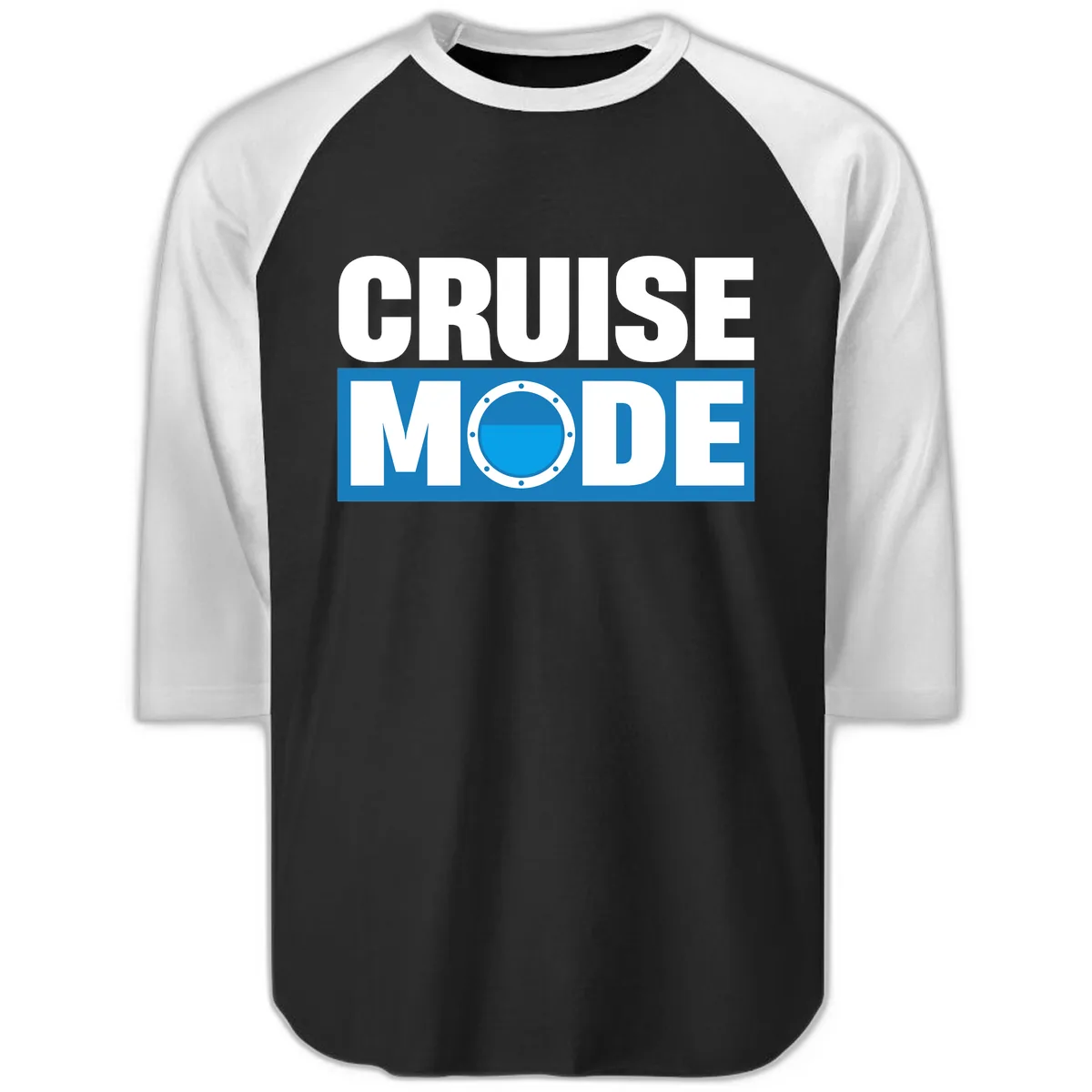 Cruise Mode Porthole Raglan 3/4 in Black White