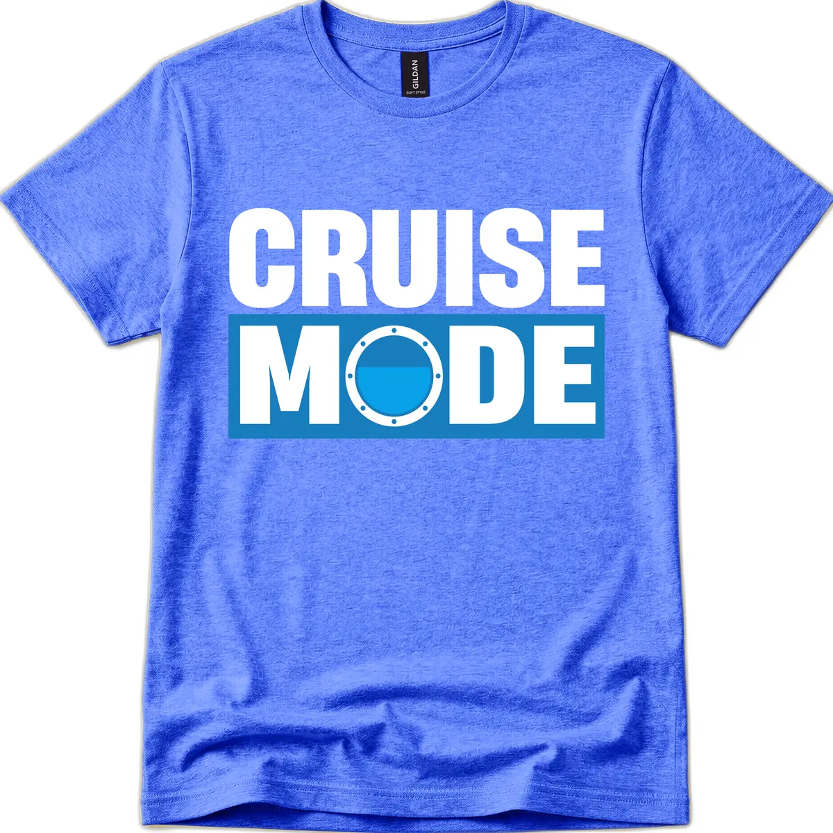 Cruise Mode Porthole T-Shirt in Heather Royal