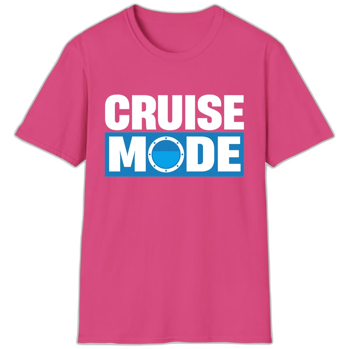 Cruise Mode Porthole T-Shirt in Heliconia