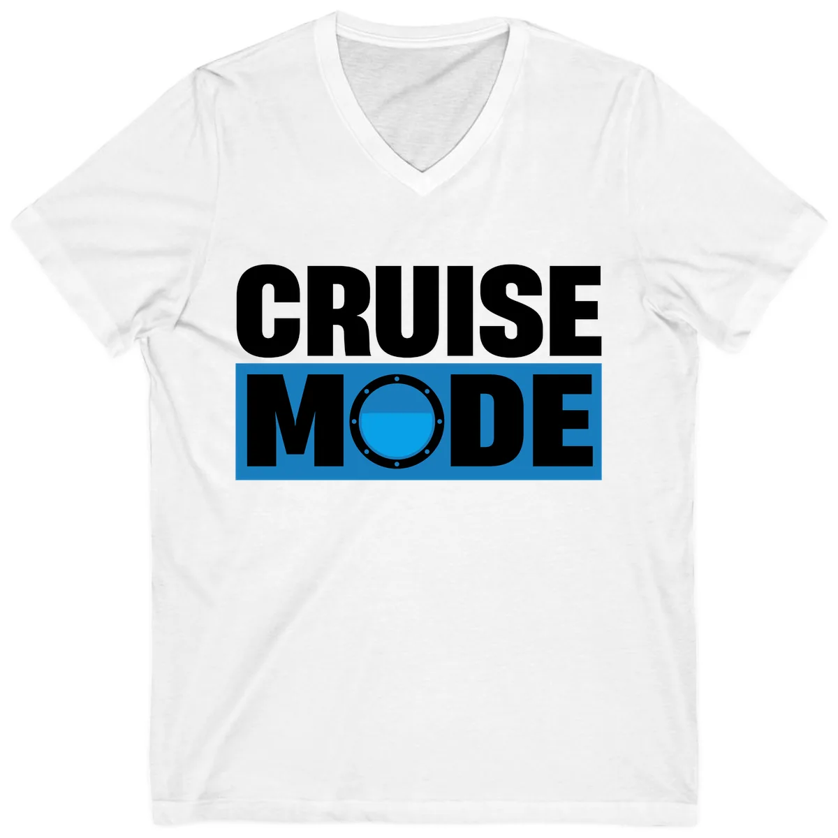 Cruise Mode Porthole V-Neck in White