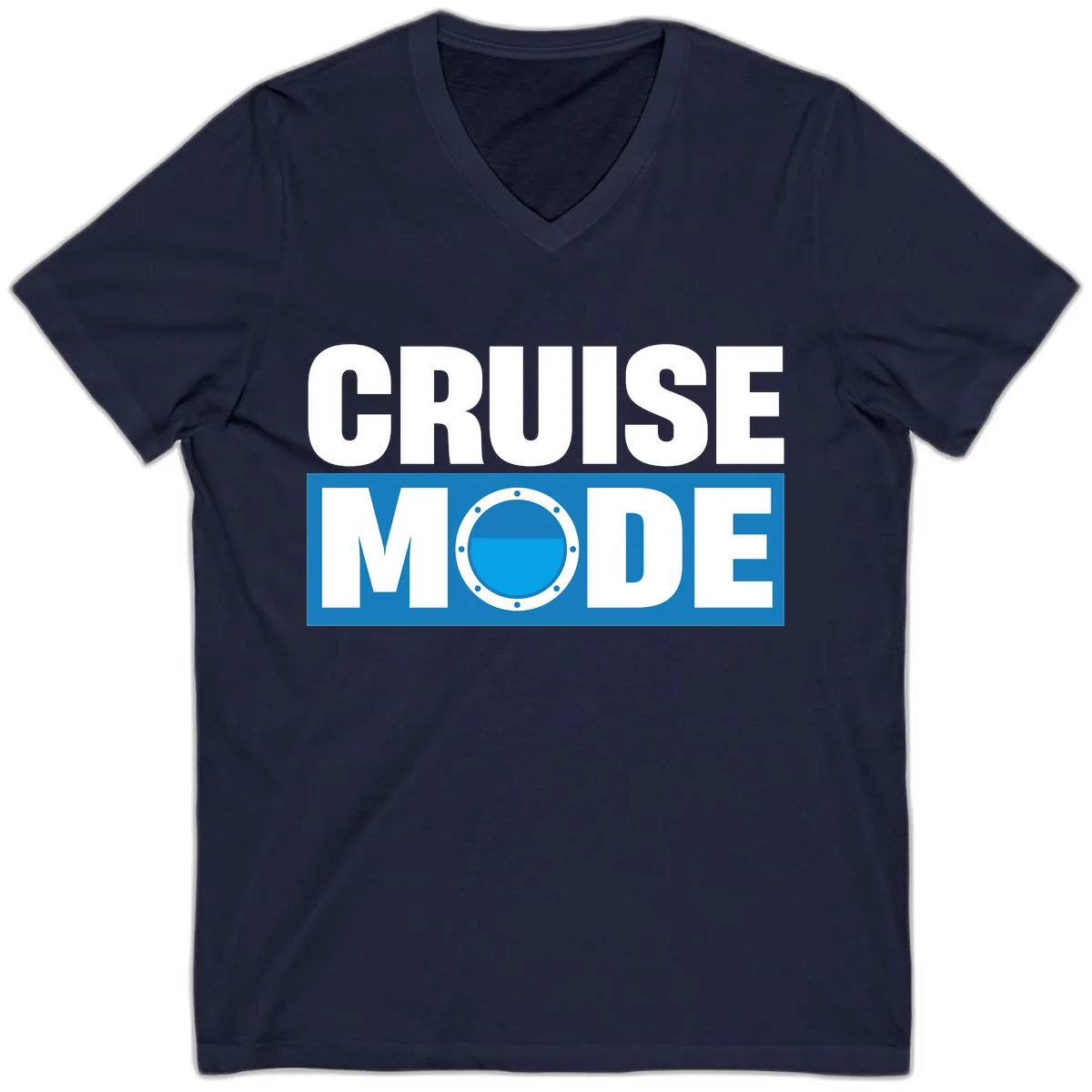 Cruise Mode Porthole V-Neck in Navy
