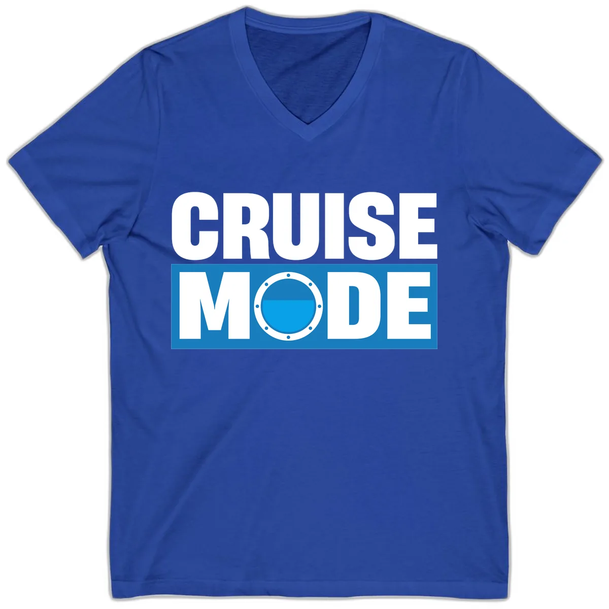 Cruise Mode Porthole V-Neck in True Royal