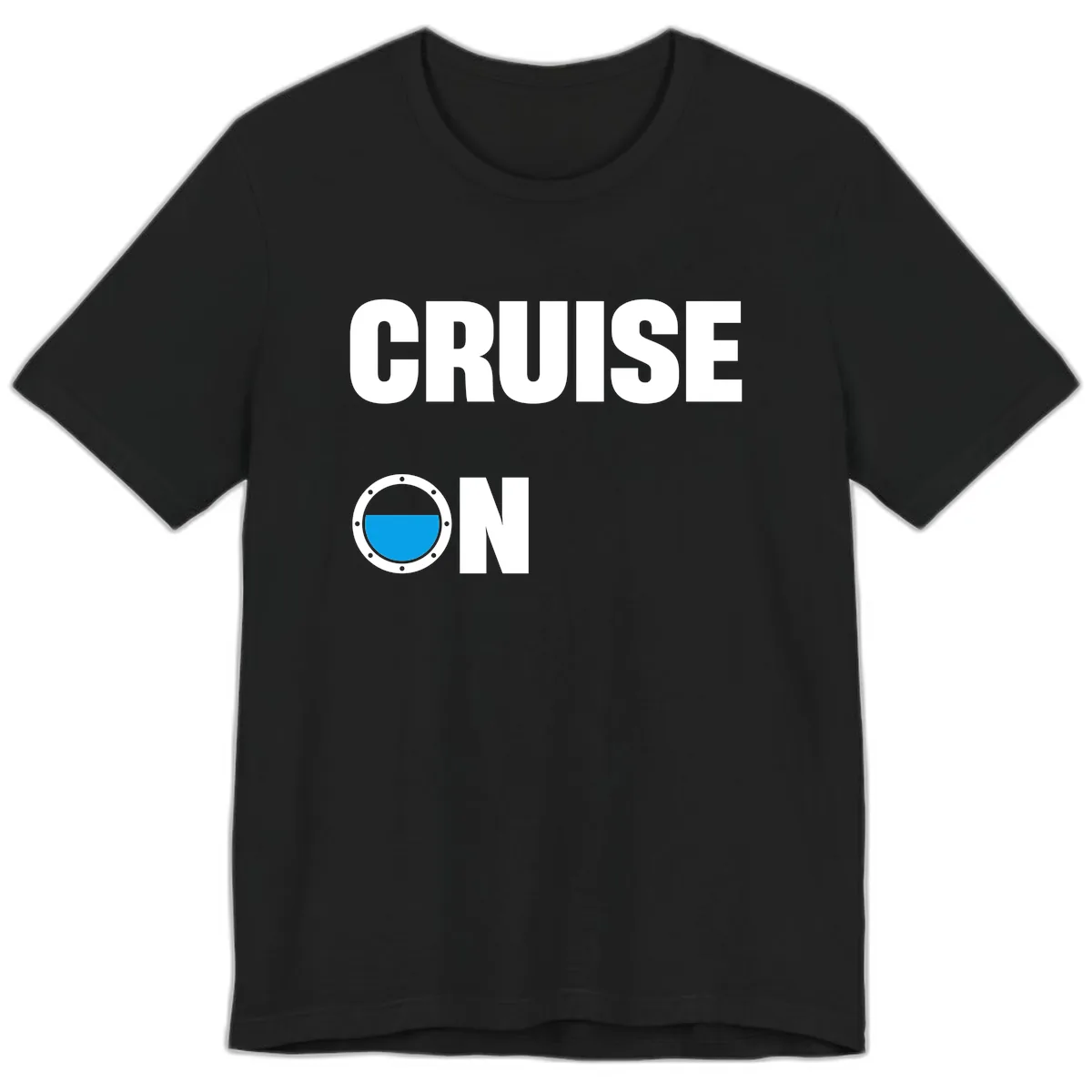 Cruise On Porthole Premium T-Shirt in Black