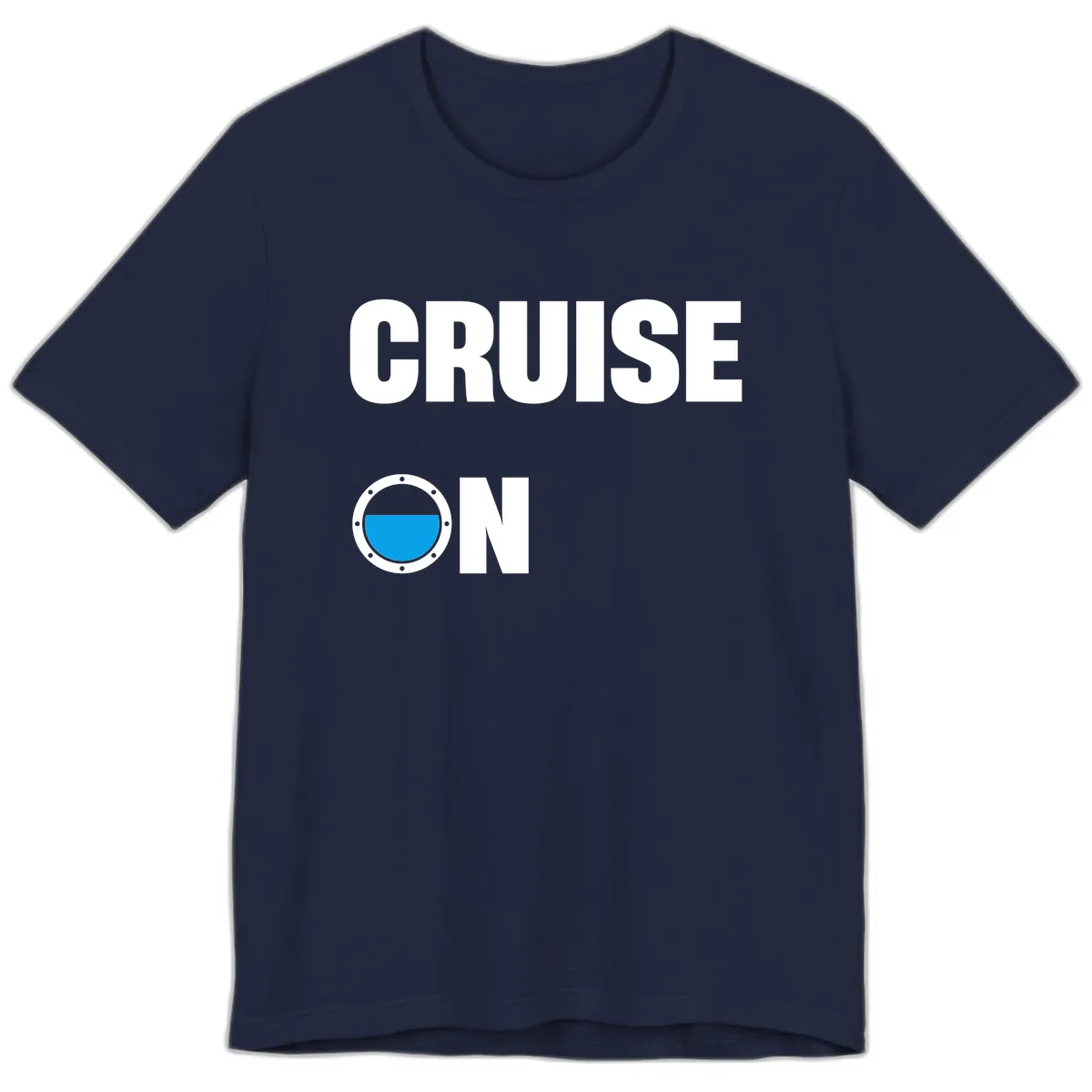 Cruise On Porthole Premium T-Shirt in Navy