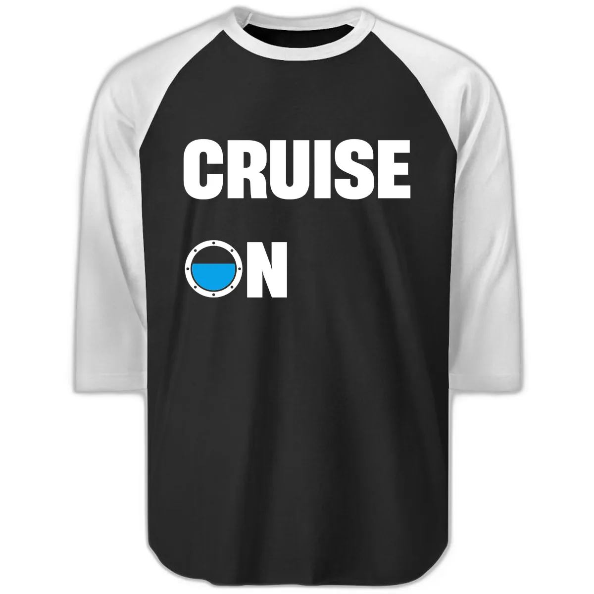 Cruise On Porthole Raglan 3/4 in Black White