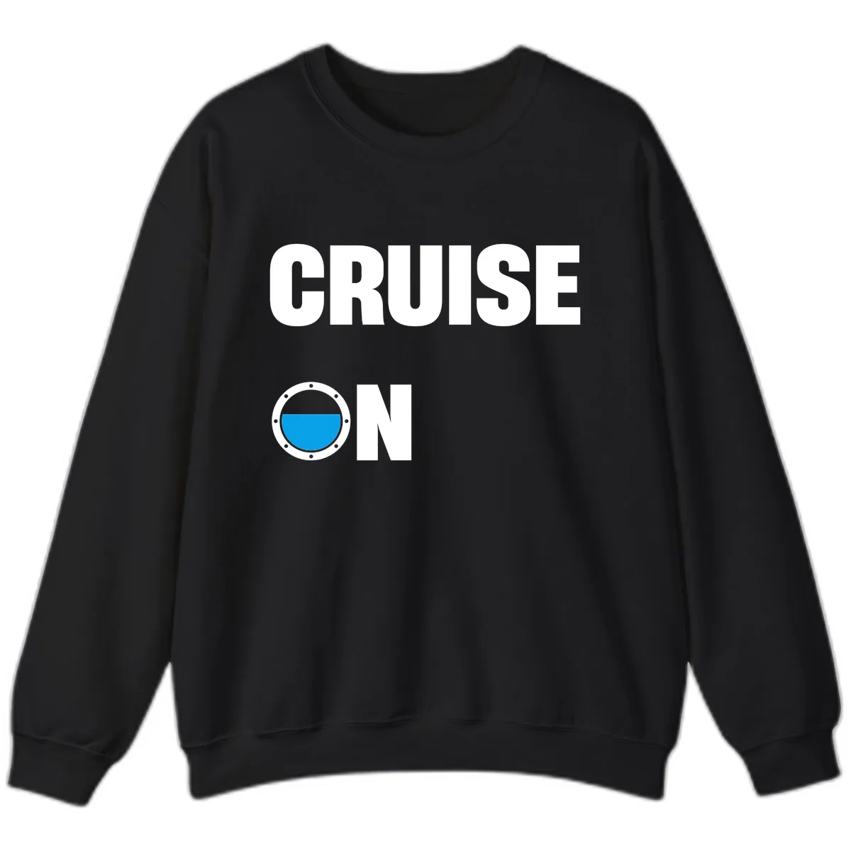 Cruise On Porthole Sweatshirt in Black