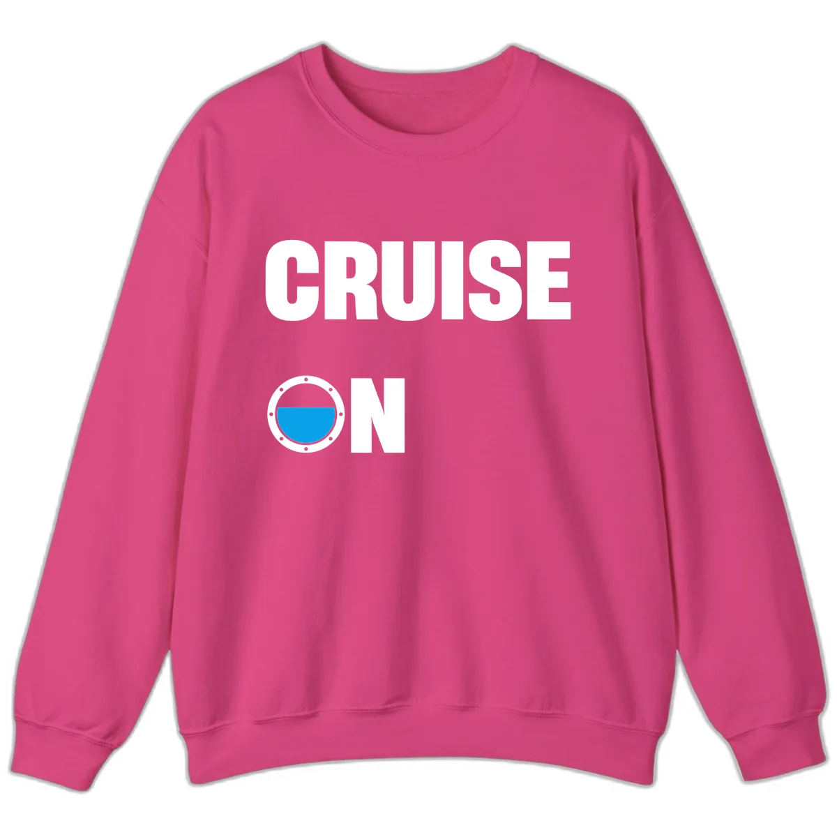 Cruise On Porthole Sweatshirt in Heliconia