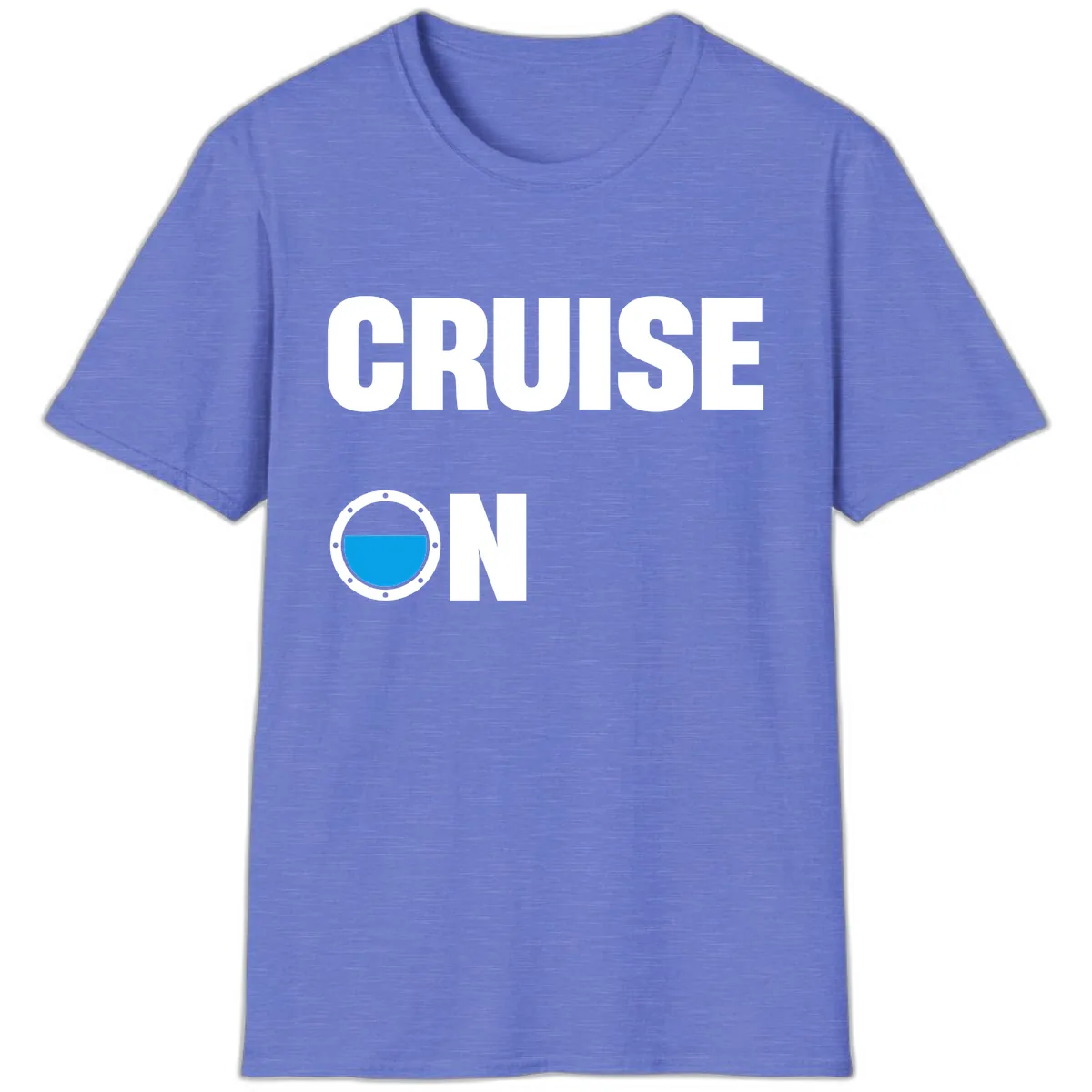 Cruise On Porthole T-Shirt in Heather Royal