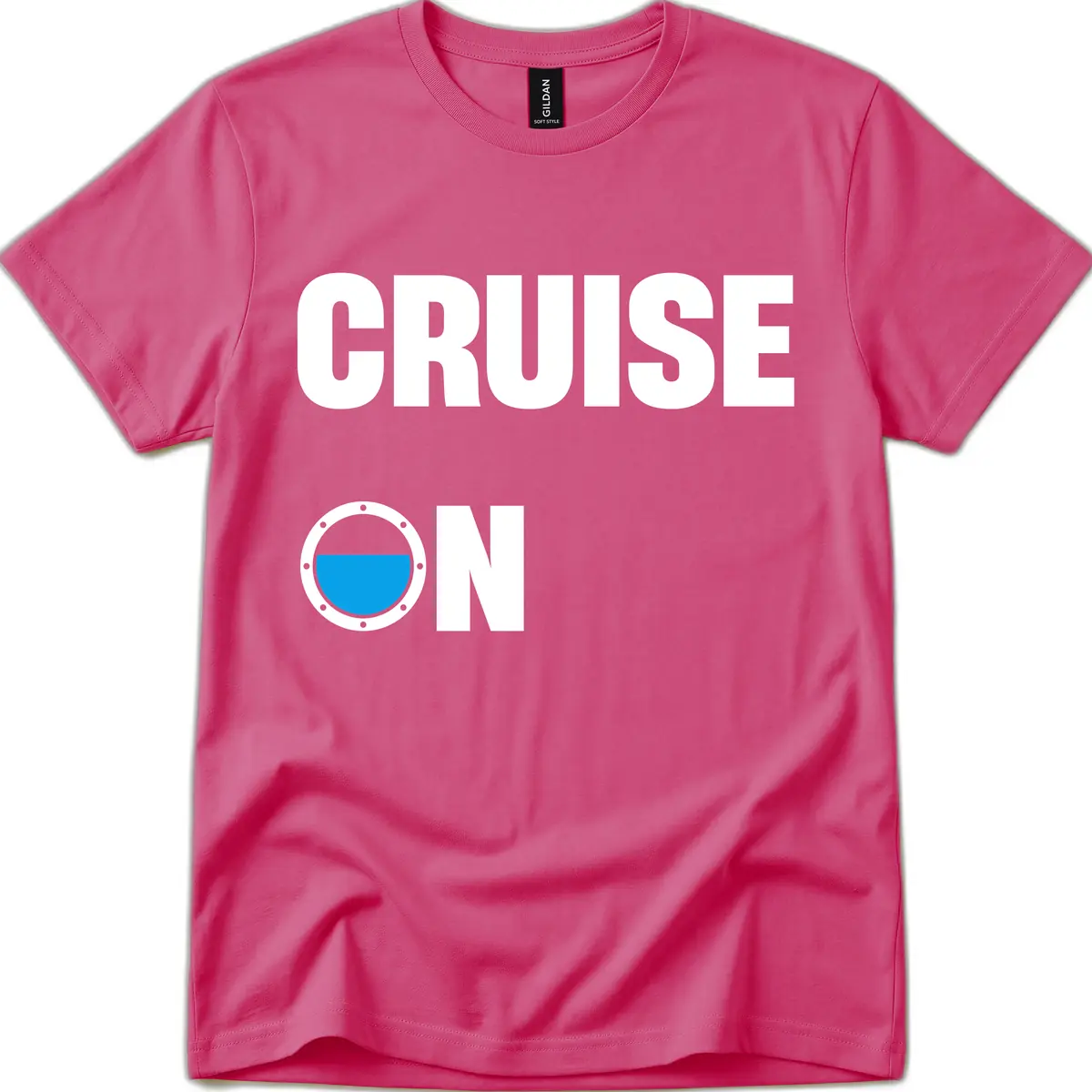 Cruise On Porthole T-Shirt in Heliconia