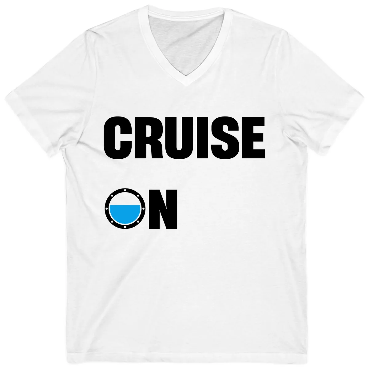 Cruise On Porthole V-Neck in White