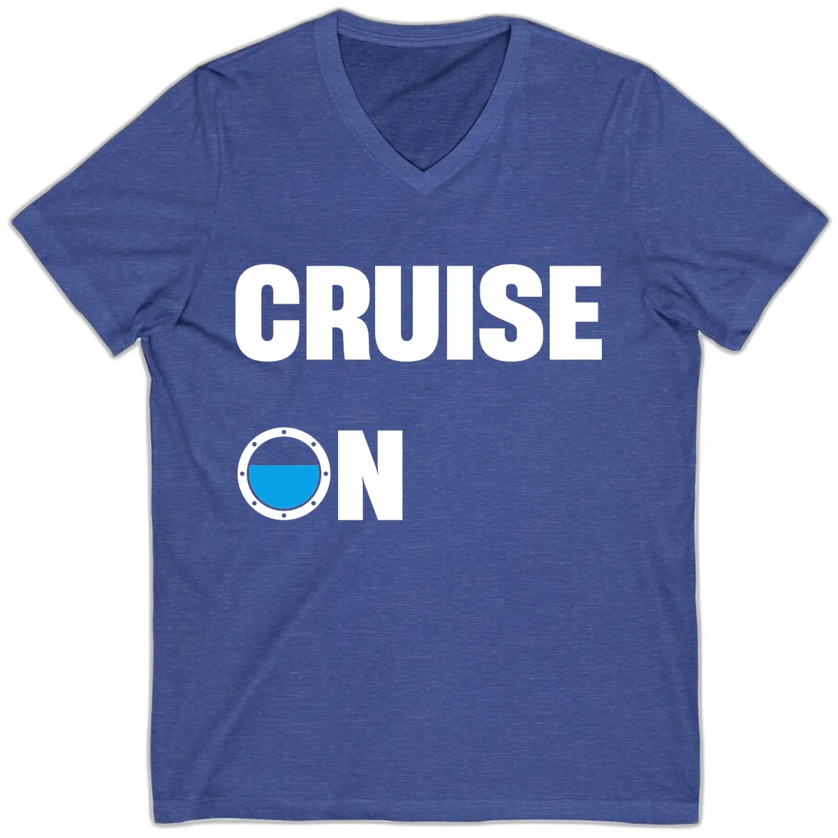 Cruise On Porthole V-Neck in Heather True Royal