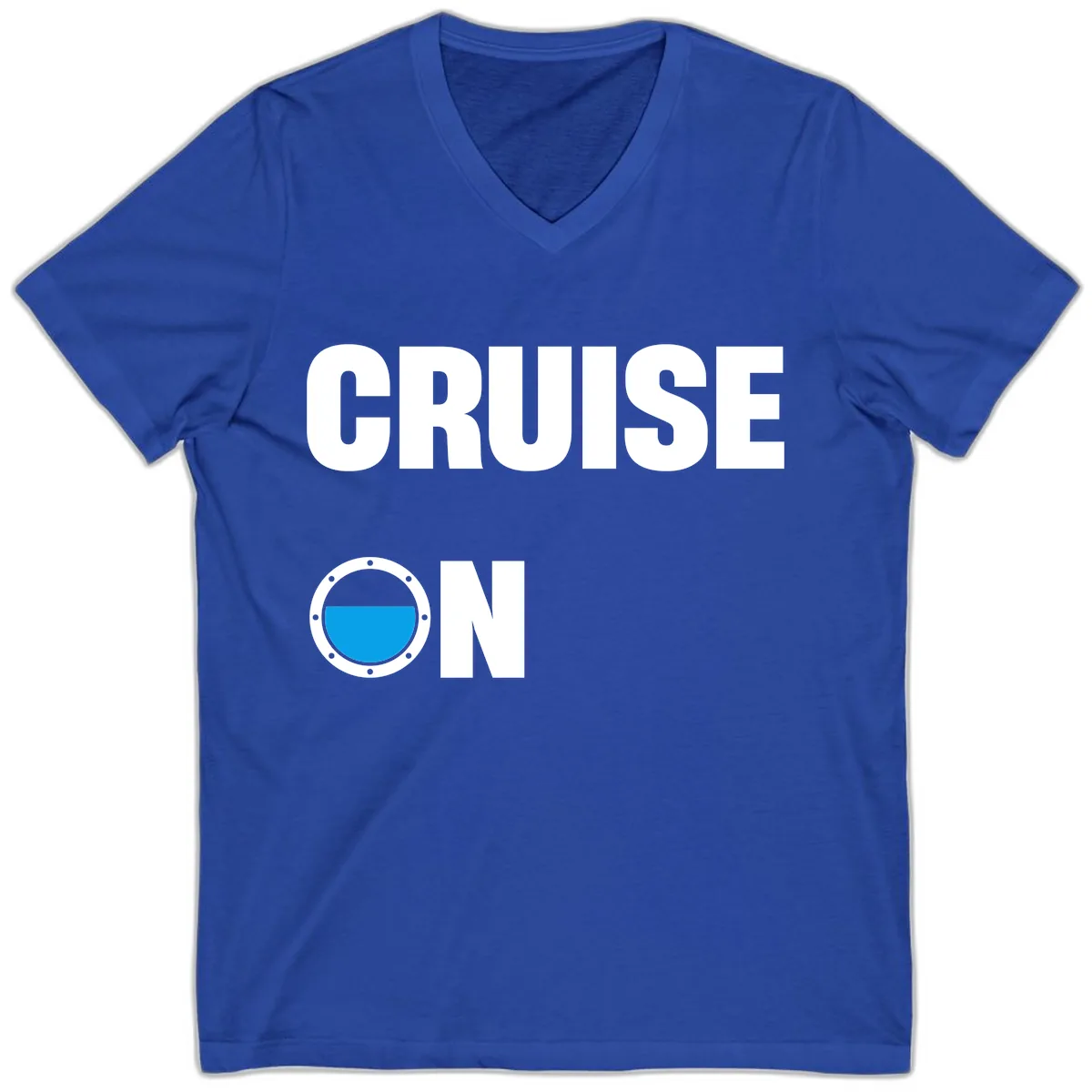 Cruise On Porthole V-Neck in True Royal