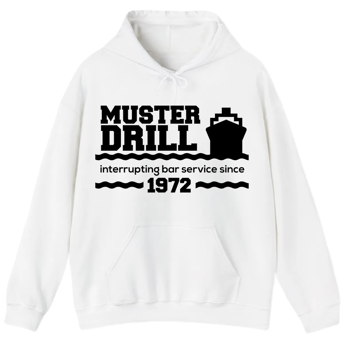Muster Drill Interrupting Bar Service Since 1972 Hoodie in White