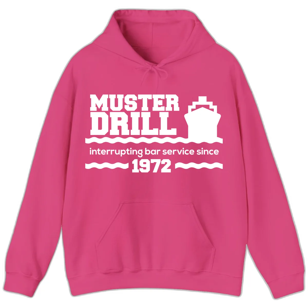 Muster Drill Interrupting Bar Service Since 1972 Hoodie in Heliconia