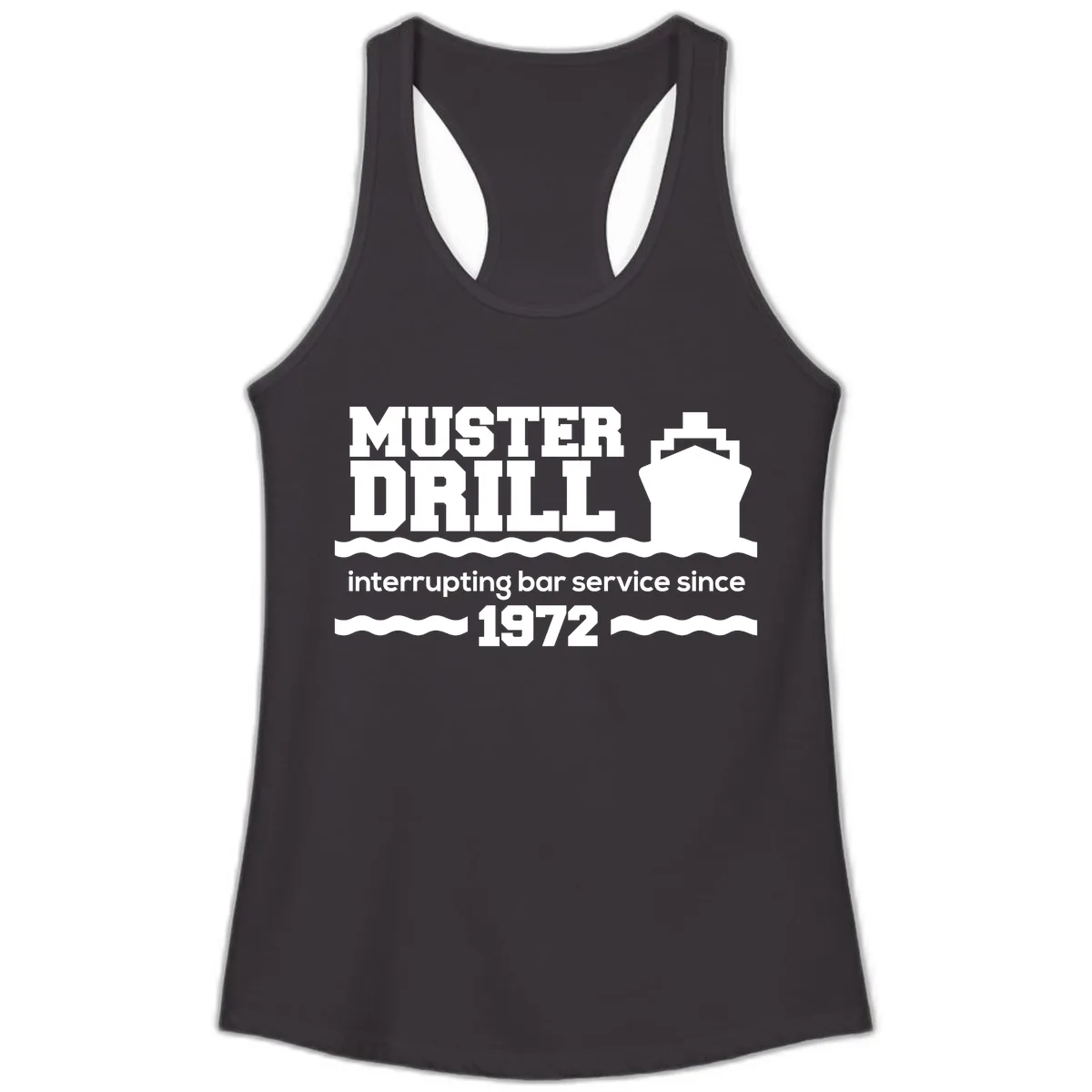 Muster Drill Interrupting Bar Service Since 1972 Ladies Tank in Black