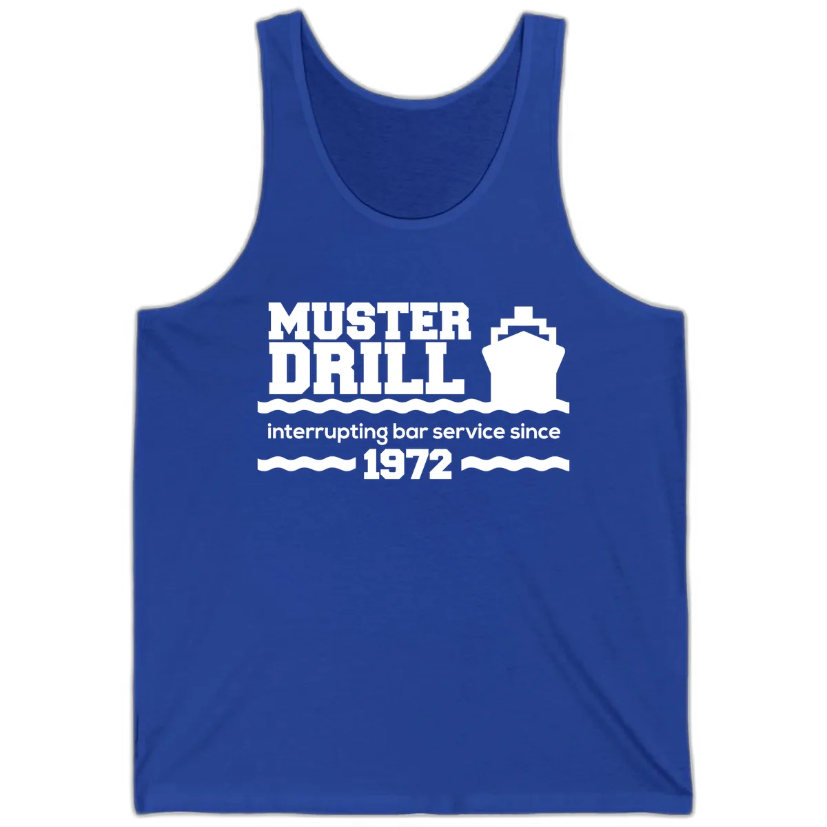 Muster Drill Interrupting Bar Service Since 1972 Tank in True Royal