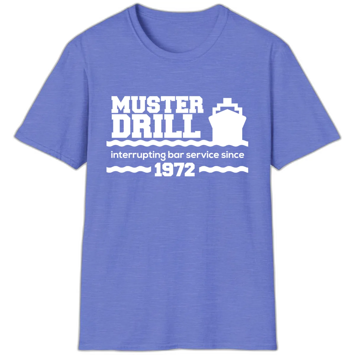 Muster Drill Interrupting Bar Service Since 1972 T-Shirt in Heather Royal