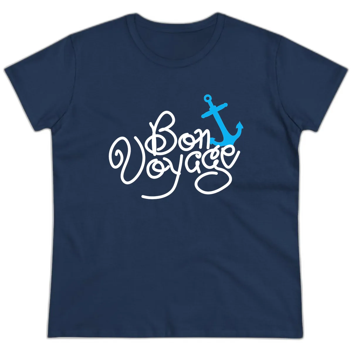 On Board Voyage Anchor Ladies Tee in Navy