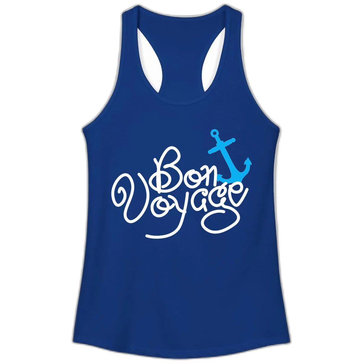 On Board Voyage Anchor Ladies Tank in Solid Royal