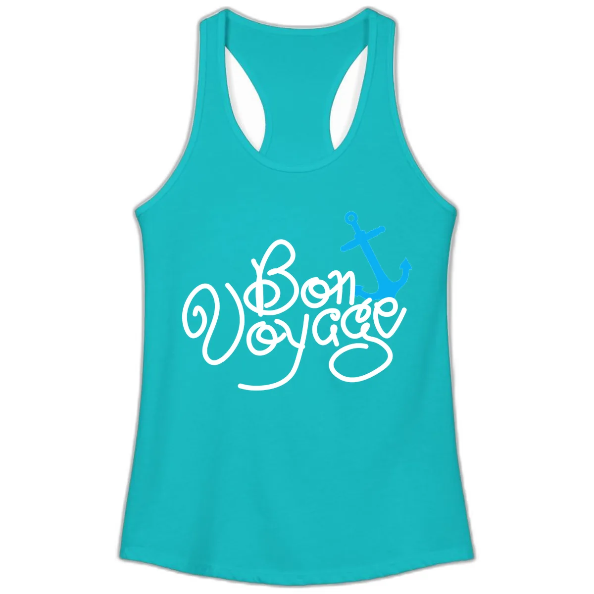 On Board Voyage Anchor Ladies Tank in Tahiti Blue