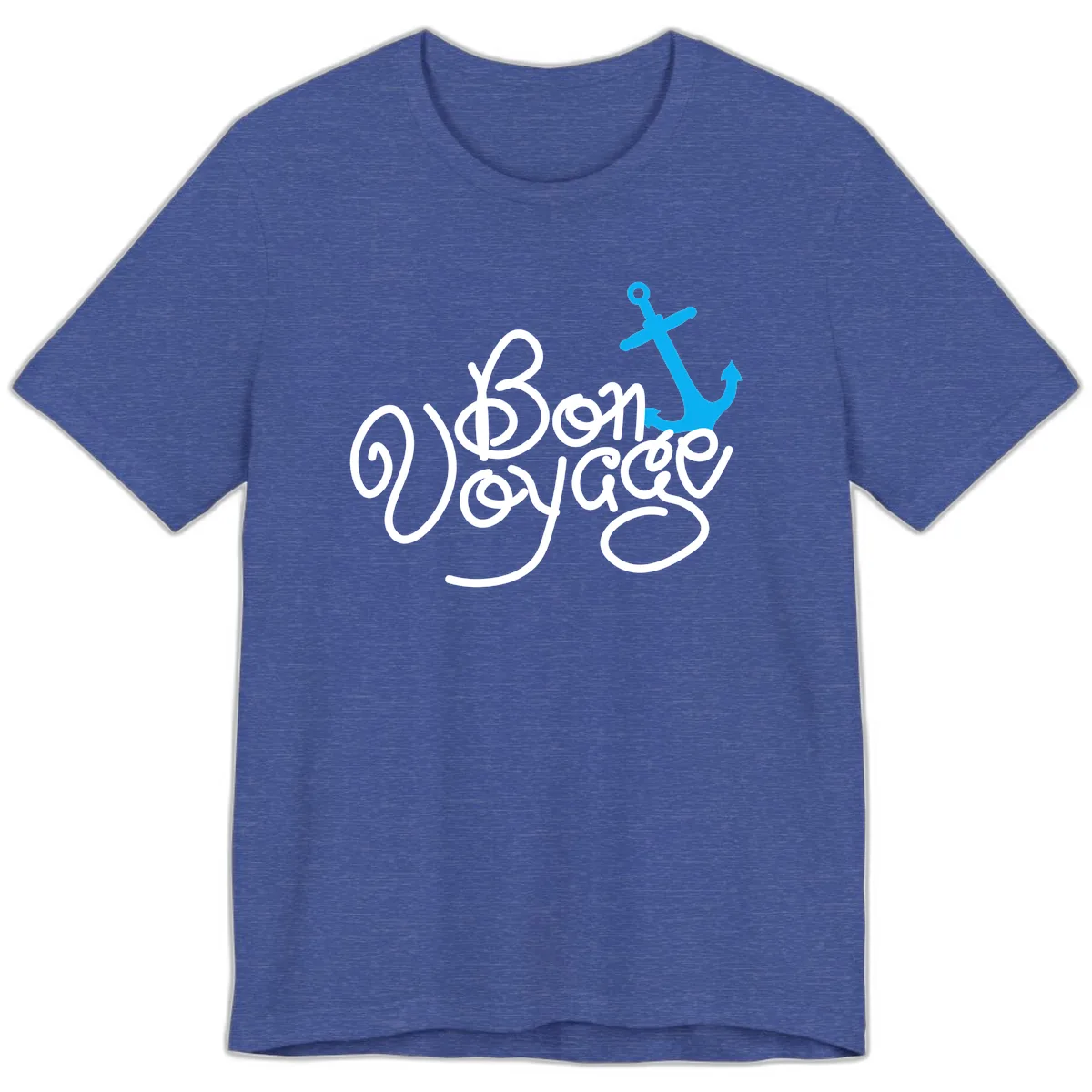 On Board Voyage Anchor Premium T-Shirt in Heather True Royal