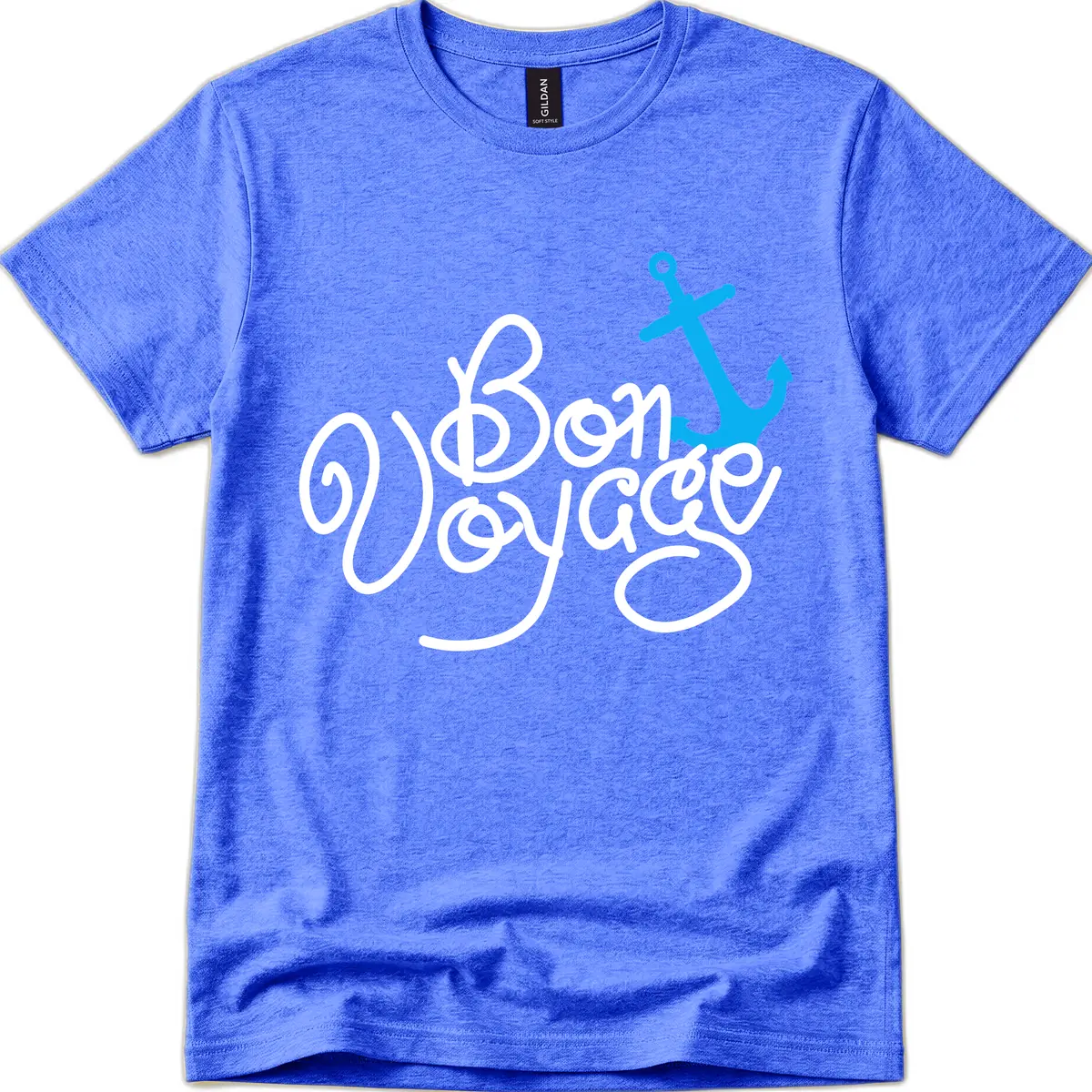 On Board Voyage Anchor T-Shirt in Heather Royal