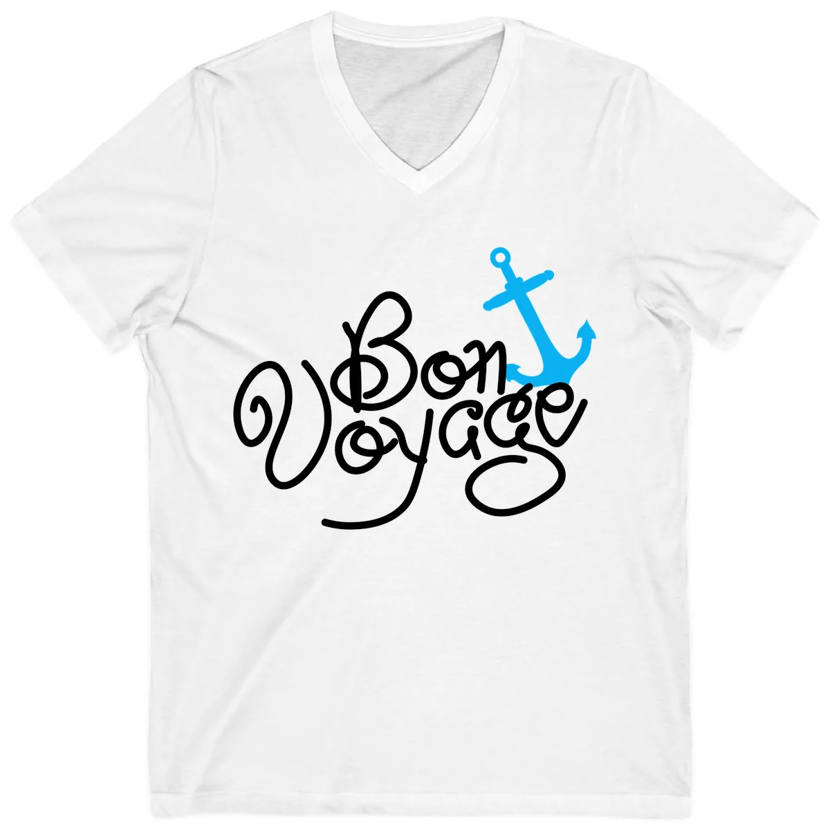 On Board Voyage Anchor V-Neck in White