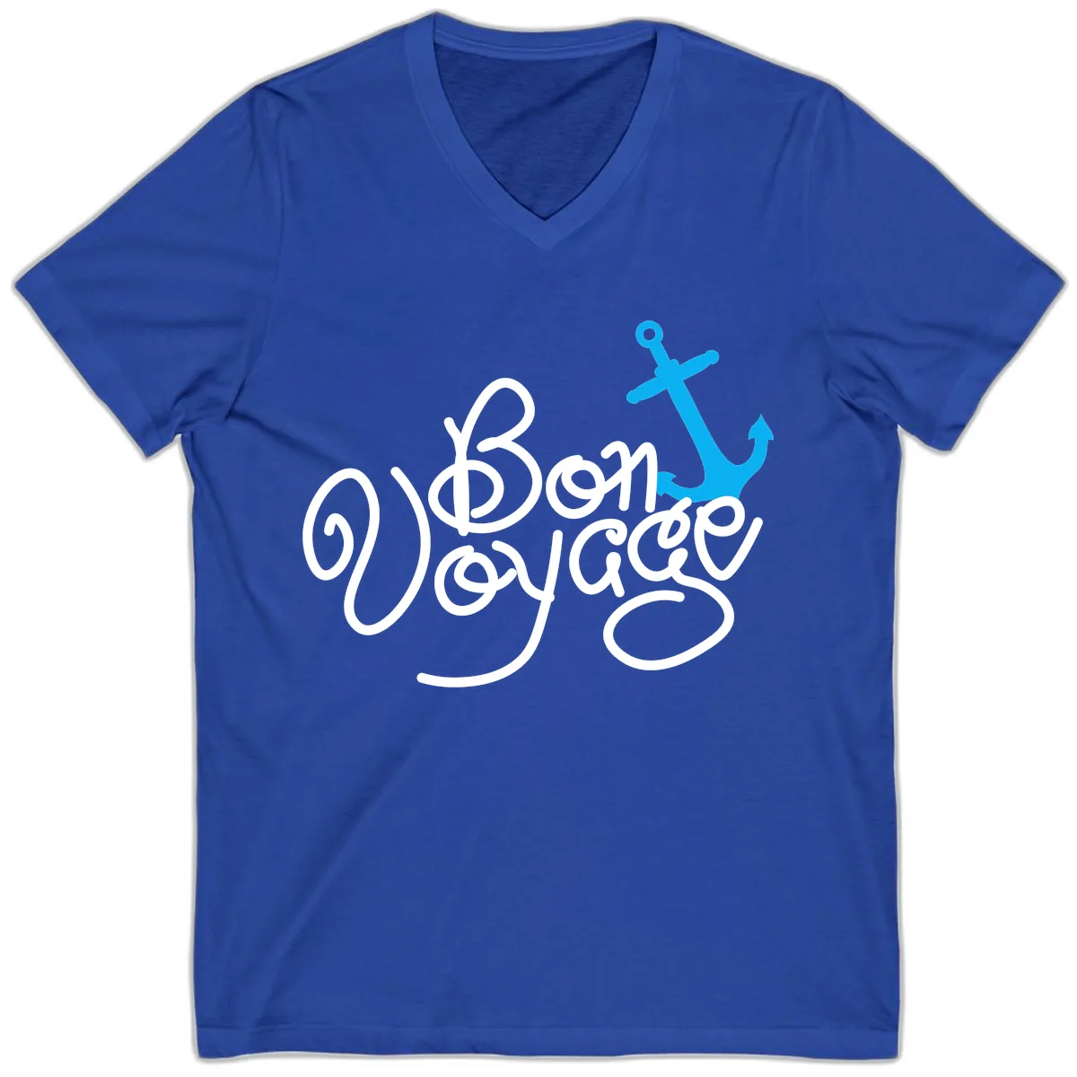 On Board Voyage Anchor V-Neck in True Royal