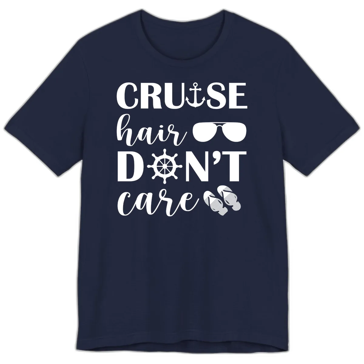 Cruise Hair Don't Care Premium T-Shirt in Navy