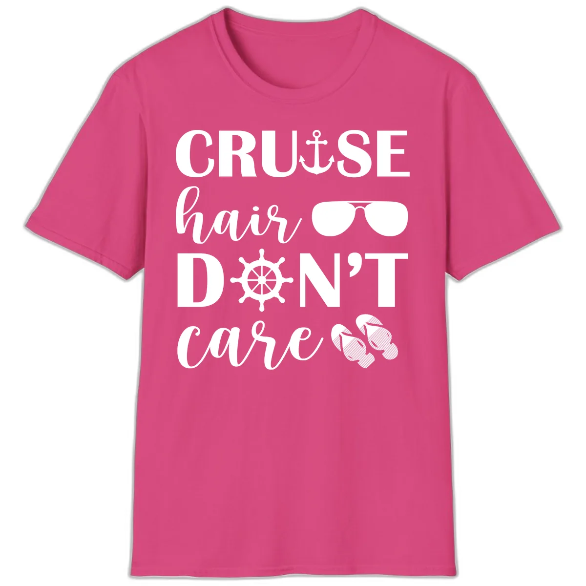 Cruise Hair Don't Care T-Shirt in Heliconia
