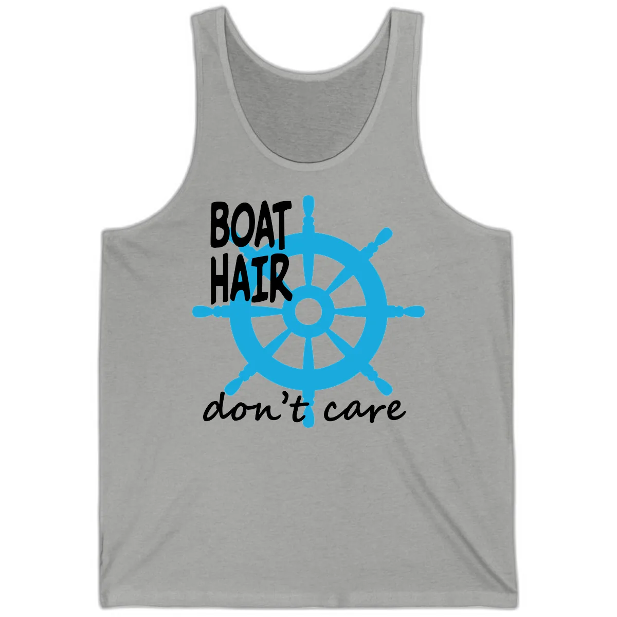 Boat Hair Don't Care Nautical Wheel Tank in Athletic Heather
