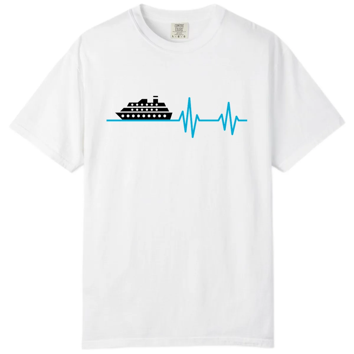 Cruise Ship Heartbeat Comfort Color in White