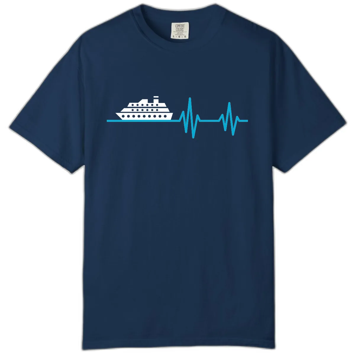 Cruise Ship Heartbeat Comfort Color in Navy