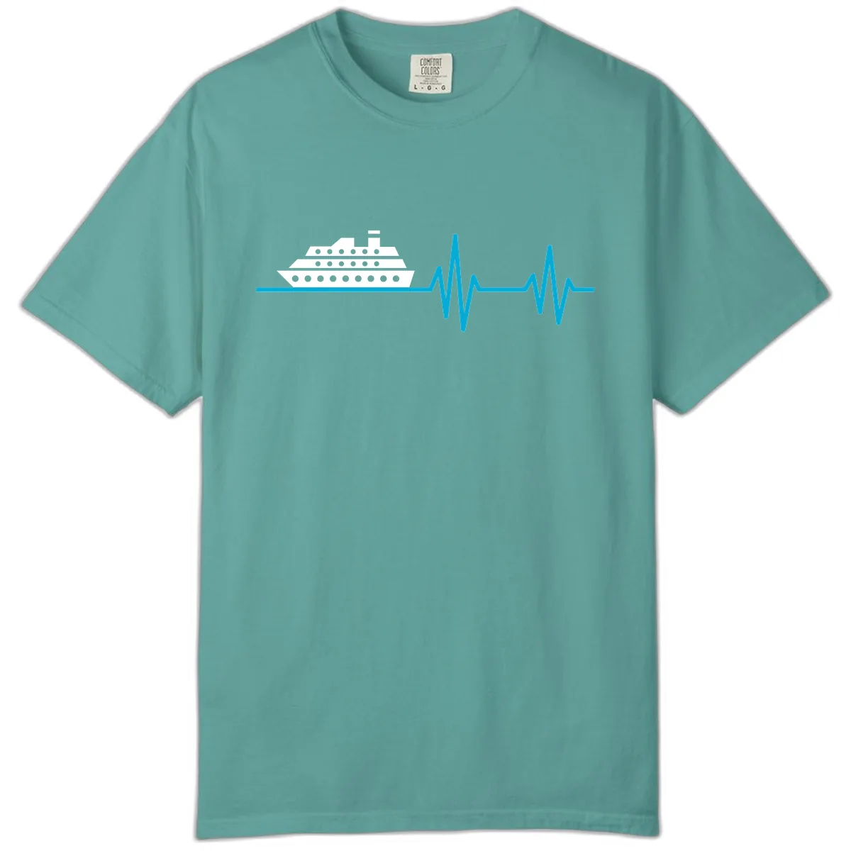 Cruise Ship Heartbeat Comfort Color in Seafoam