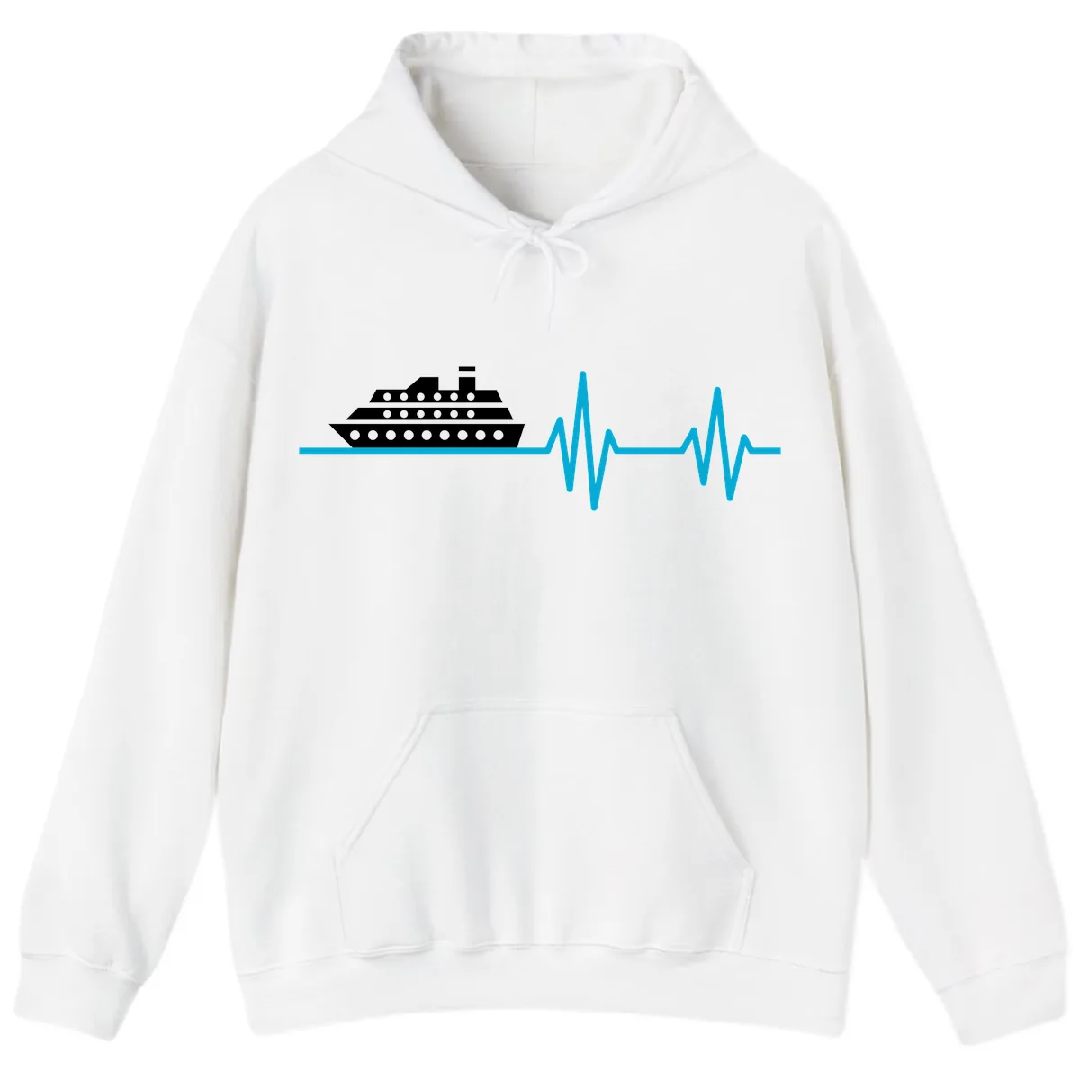 Cruise Ship Heartbeat Hoodie in White
