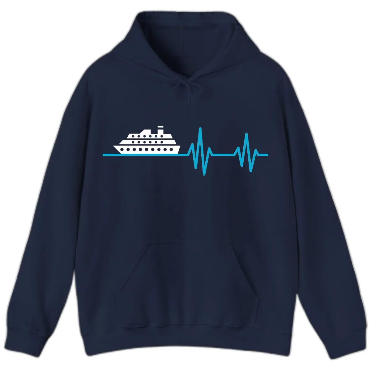 Cruise Ship Heartbeat Hoodie in Navy