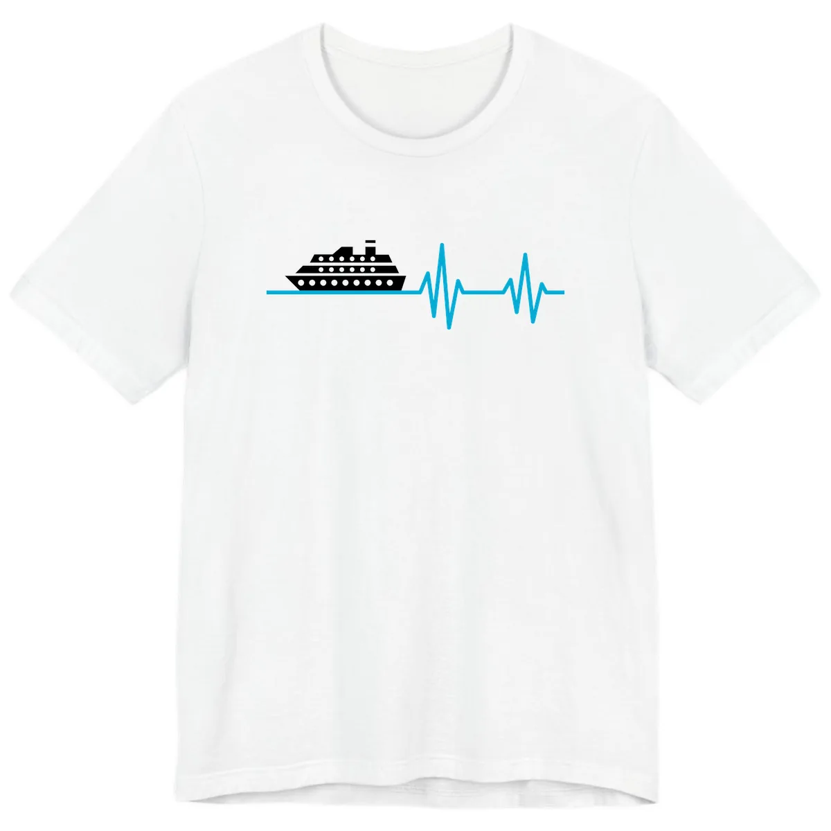 Cruise Ship Heartbeat Premium T-Shirt in White