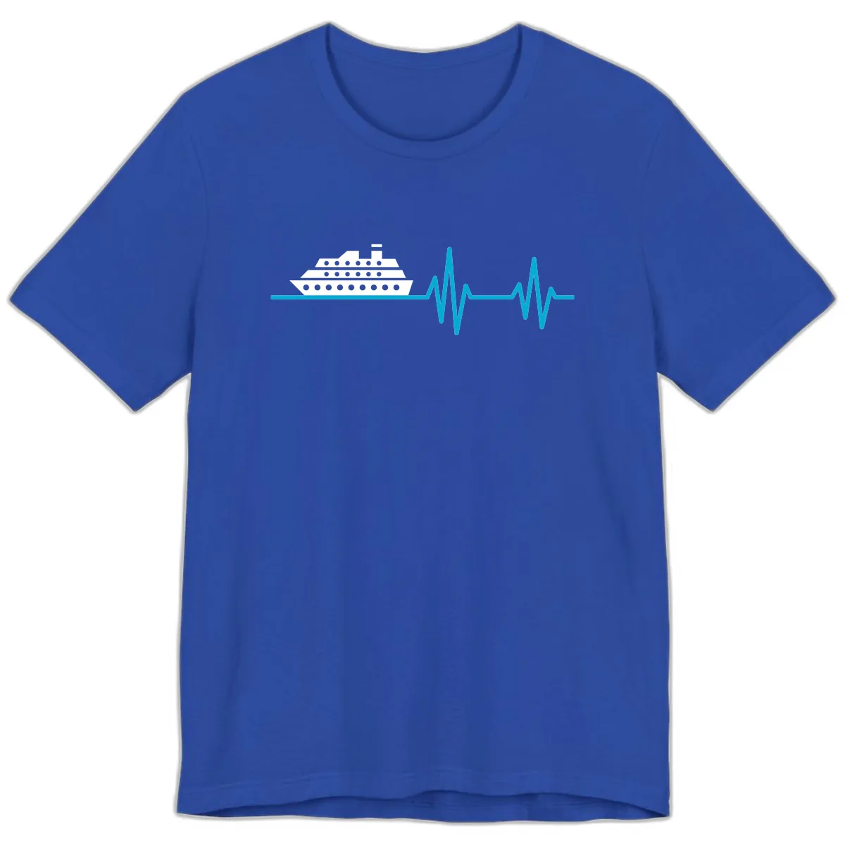 Cruise Ship Heartbeat Premium T-Shirt in True Royal