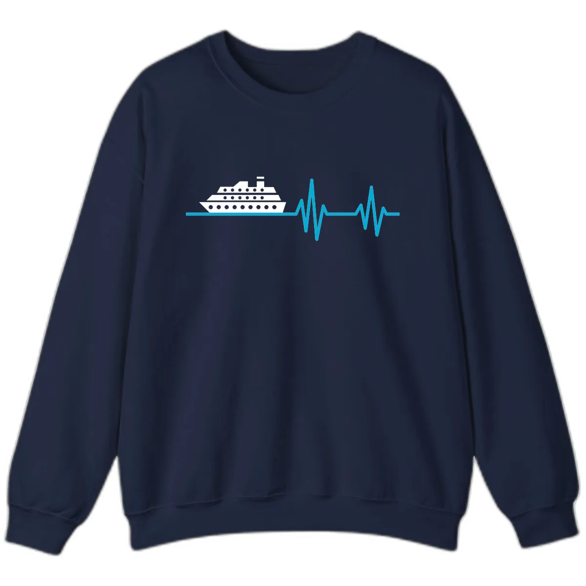 Cruise Ship Heartbeat Sweatshirt in Navy
