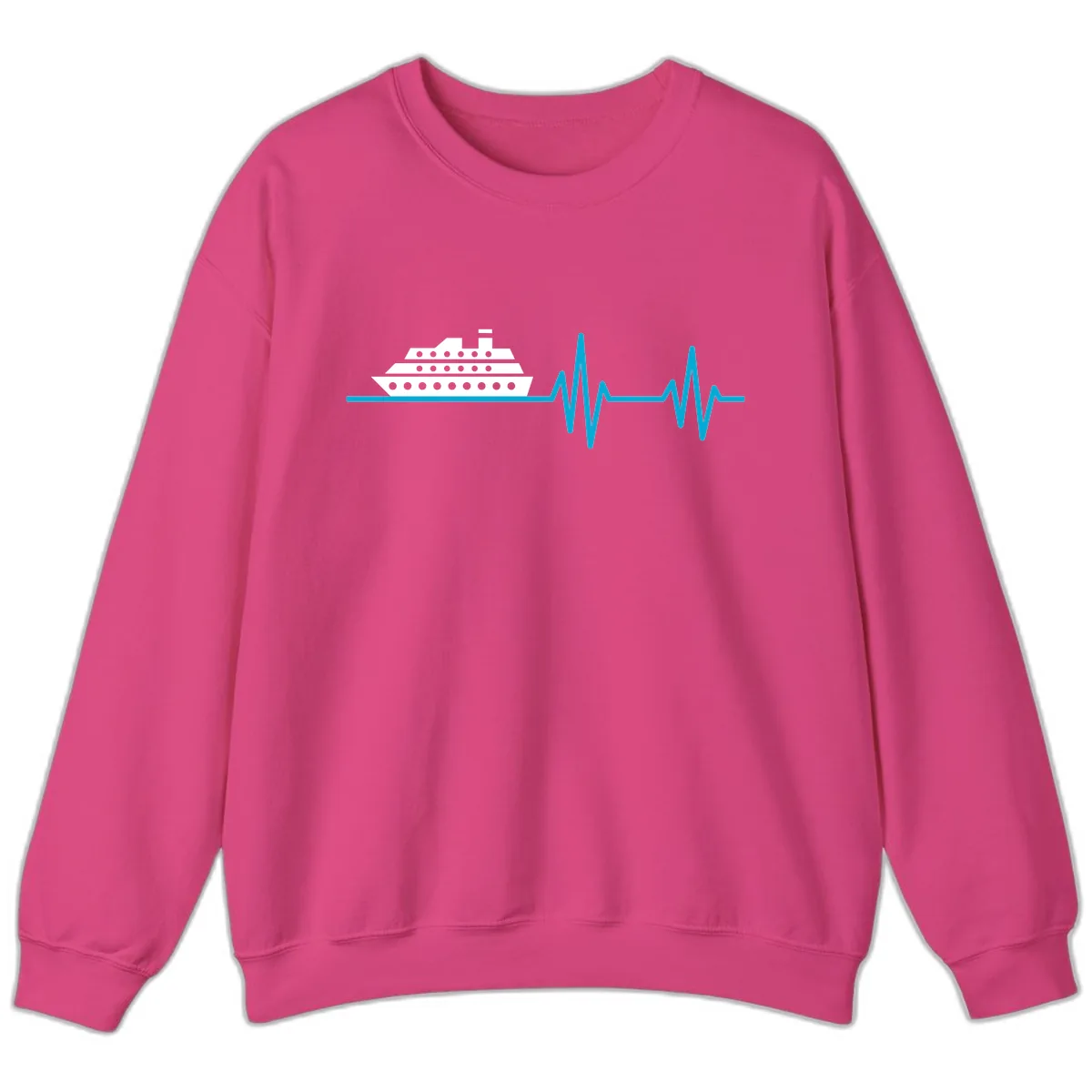 Cruise Ship Heartbeat Sweatshirt in Heliconia