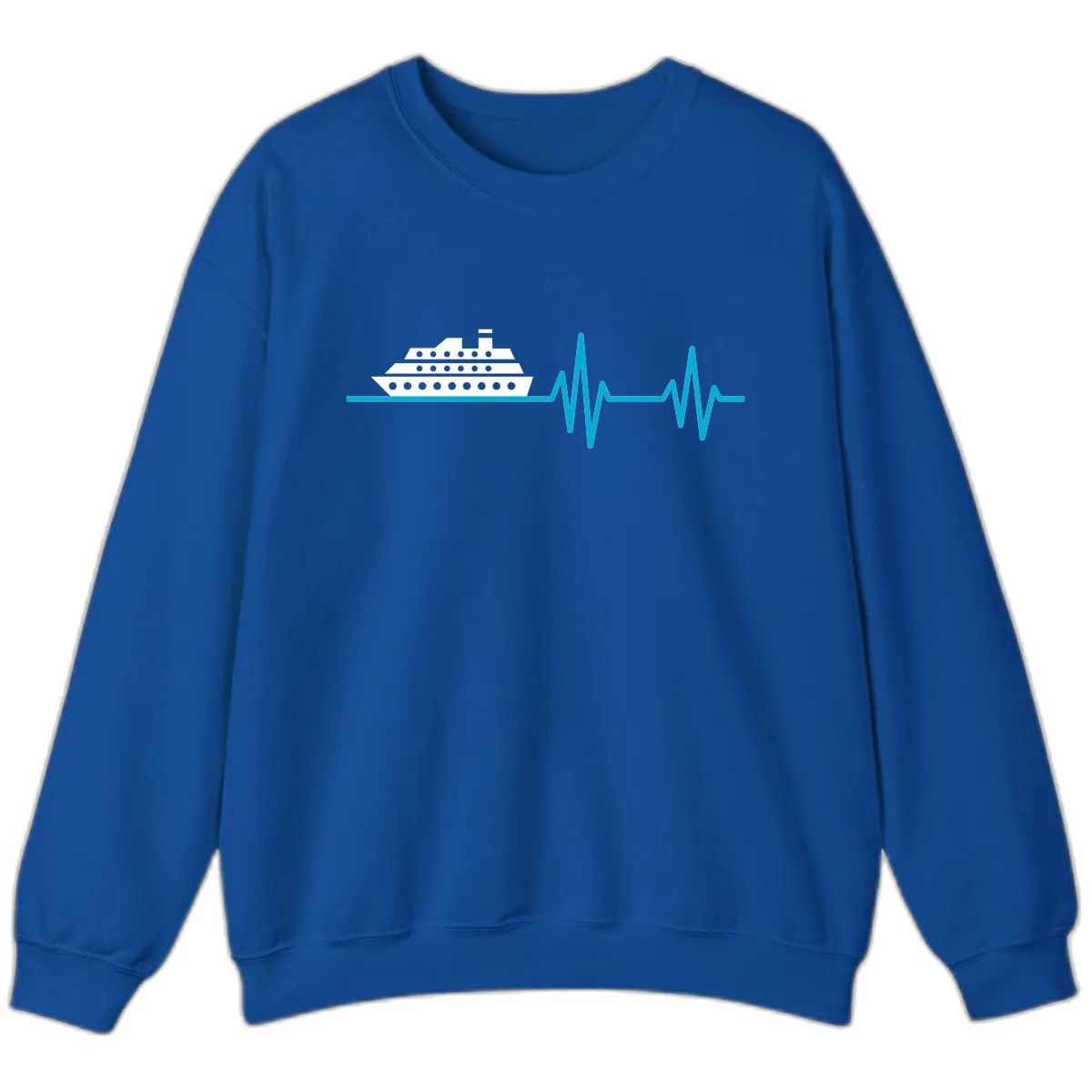 Cruise Ship Heartbeat Sweatshirt in Royal