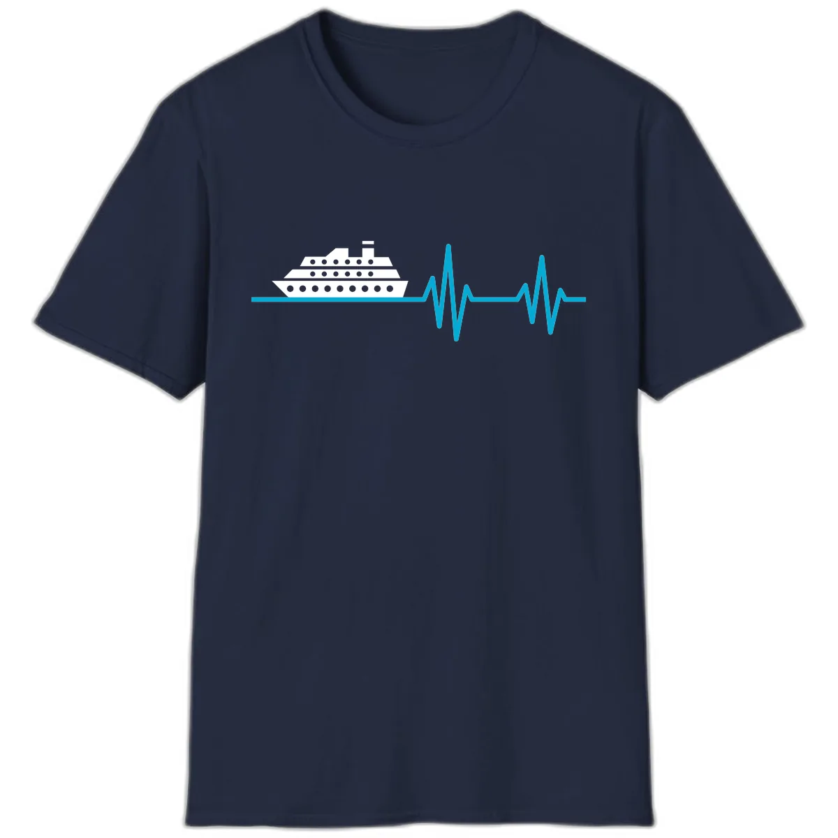 Cruise Ship Heartbeat T-Shirt in Navy