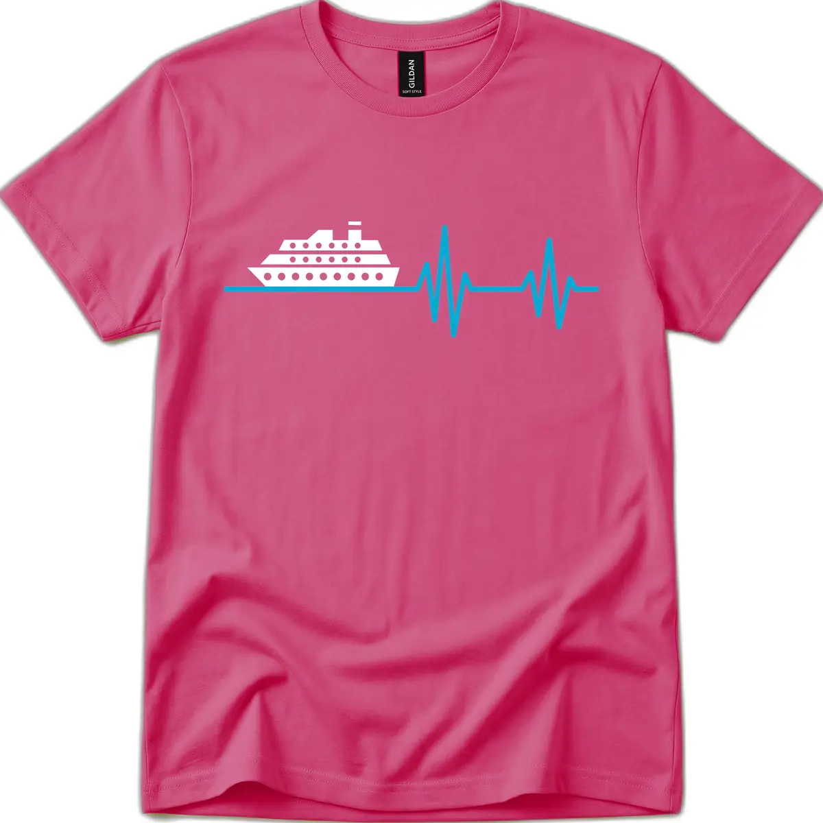 Cruise Ship Heartbeat T-Shirt in Heliconia